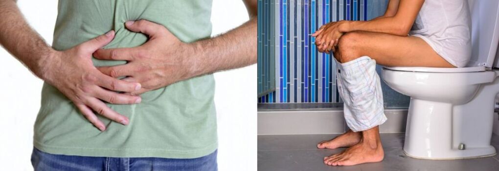 Verstopfung und Durchfall sind Anzeichen für das Vorhandensein von Parasiten im menschlichen Körper.